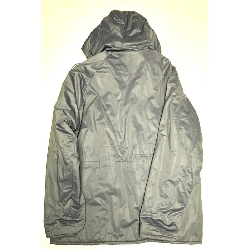 Priority Male Vintage Rain Jacket Mens Size L Quilted Lined Hooded PVC
